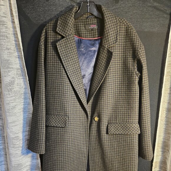 Trina Turk Single Button Wool Blend Coat Satin Liner Women's Size 8 - Picture 1 of 6
